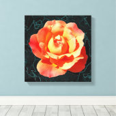 Hellorange Rose Leinwanddruck (Insitu (Holzboden))