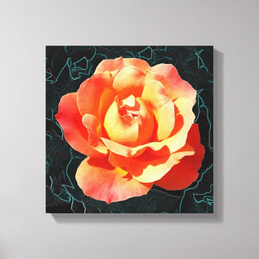 Hellorange Rose Leinwanddruck (Vorderseite)