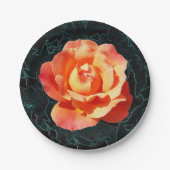 Hellorange Rose Pappteller (Vorderseite)