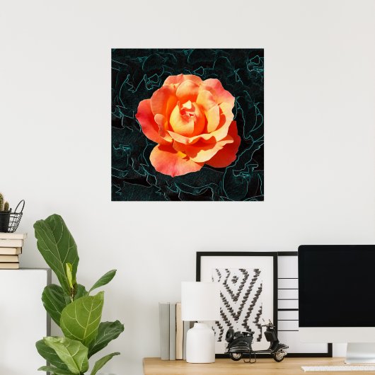 Hellorange Rose Poster (Heimbüro)