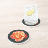 Hellorange Rose Sandstein Untersetzer (Seite)