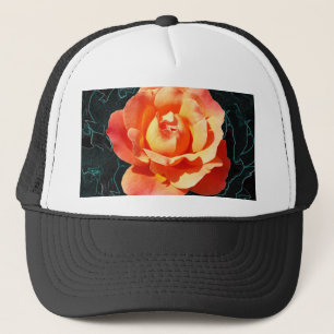 Hellorange Rose Truckerkappe
