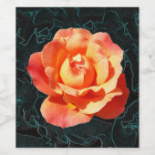 Hellorange Rose Weinetikett (Einzelnes Label)