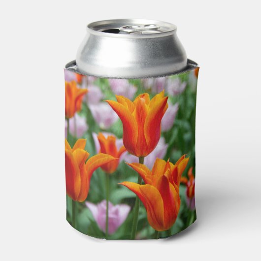Hellorange Tulpen im Park Dosenkühler (Kanne Vorderseite)