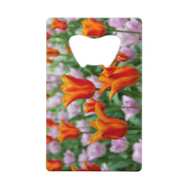 Hellorange Tulpen im Park Geldbeutel Flaschenöffner