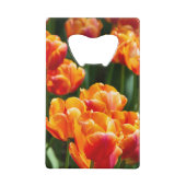Hellorange Tulpen im Park Geldbeutel Flaschenöffner (Rückseite)