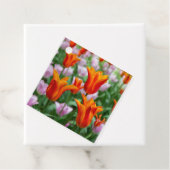 Hellorange Tulpen im Park Geschenkanhänger (Beispiel)