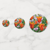 Hellorange Tulpen im Park Konfetti (Rückseiten)