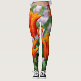 Hellorange Tulpen im Park Leggings
