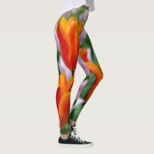 Hellorange Tulpen im Park Leggings (Rechts)