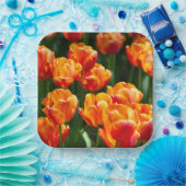 Hellorange Tulpen im Park Pappteller (Party)
