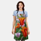 Hellorange Tulpen im Park Schürze (Getragen)