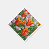 Hellorange Tulpen im Park Serviette (Ecke)