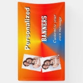 Hellorange und blaue Bildvorlage Banner (Vertikal)