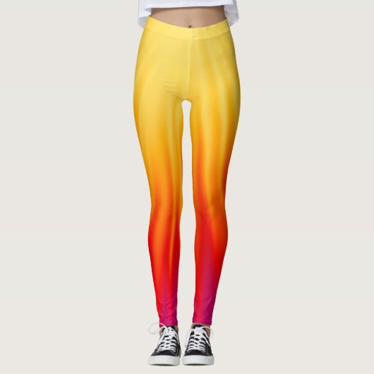 Hellorange und gelb leggings (Vorderseite)