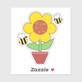 Hellorange und gelbe Sonnenblumen Aufkleber