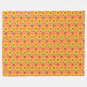 Hellorange und gelbe Sonnenblumen Fleecedecke (Vorderseite (Horizontal))