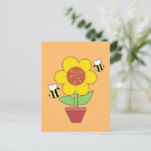 Hellorange und gelbe Sonnenblumen Postkarte (Stehend Vorderseite)