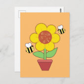 Hellorange und gelbe Sonnenblumen Postkarte (Vorne/Hinten)