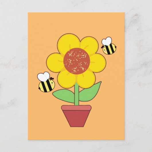 Hellorange und gelbe Sonnenblumen Postkarte (Vorderseite)