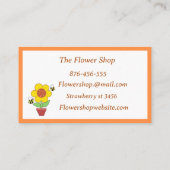 Hellorange und gelbe Sonnenblumen Visitenkarte (Rückseite)