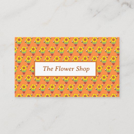 Hellorange und gelbe Sonnenblumen Visitenkarte (Vorderseite)