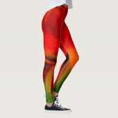 Hellorange und grüne Abstrakt Leggings (Rechts)