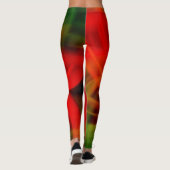 Hellorange und grüne Abstrakt Leggings (Rückseite)