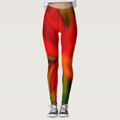 Hellorange und grüne Abstrakt Leggings (Vorderseite)