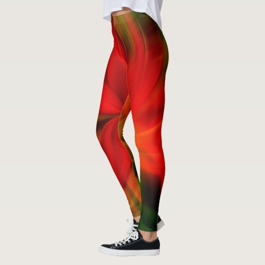 Hellorange und grüne Abstrakt Leggings (Links)