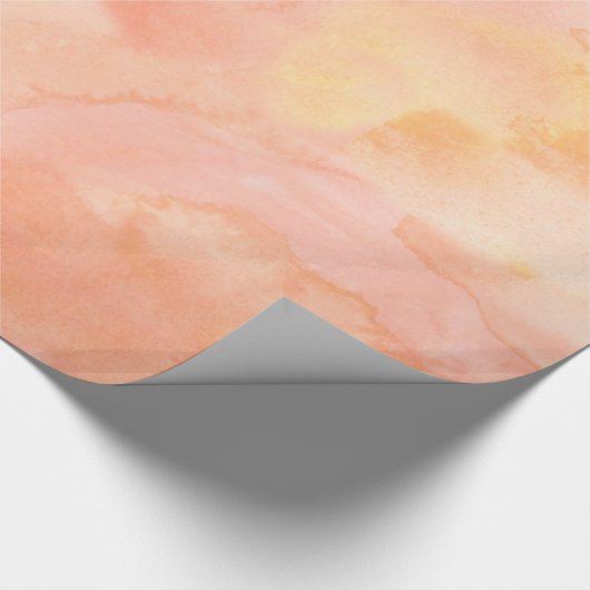 Hellorangees Pfirsich-Aquarell Geschenkpapier (Ecke)