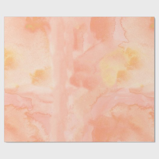 Hellorangees Pfirsich-Aquarell Geschenkpapier (Flach)