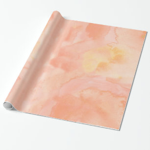 Hellorangees Pfirsich-Aquarell Geschenkpapier