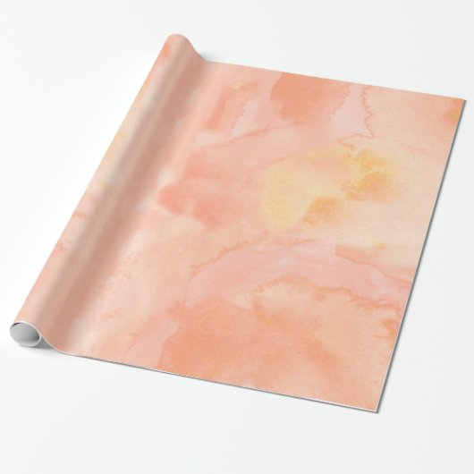 Hellorangees Pfirsich-Aquarell Geschenkpapier (Ungerollt)
