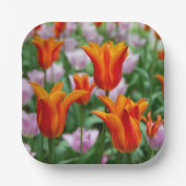 Hellorangefarbene Tulpen im Parkpapier-Teller Pappteller (Vorderseite)