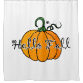 Hellow Pumpkin Fall Pumpkin Hello Fall Duschvorhang (Vorderseite)