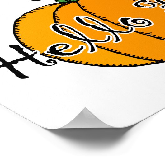 Hellow Pumpkin Fall Pumpkin Hello Fall Poster (Ecke)