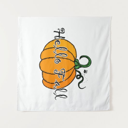 Hellow Pumpkin Fall Pumpkin Hello Fall Wandteppich (Vorderseite (Horizontal))
