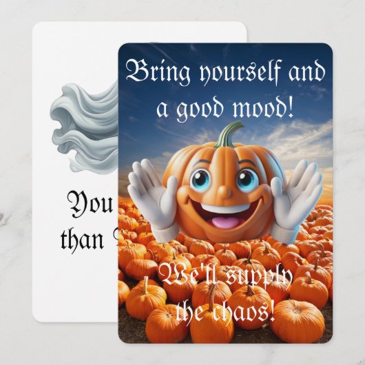 Helloween Einladungskarte (Vorne/Hinten)