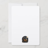 Helloween | Kürbis, Fledermaus, Blätter im Herbst. Einladung (Rückseite)