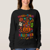 HELLOWEEN Trick oder Behandlung Vollfarben-Unisex- Sweatshirt (Vorderseite)