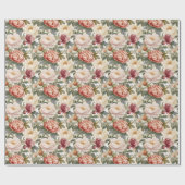 Hellpastell Blumen Nahtloses Muster Geschenkpapier (Flach)