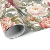 Hellpastell Blumen Nahtloses Muster Geschenkpapier (Rolleneckpunkt)