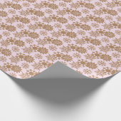Hellpink| Rustikales Schneeflockenpapier Geschenkpapier (Ecke)