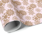 Hellpink| Rustikales Schneeflockenpapier Geschenkpapier (Rolleneckpunkt)
