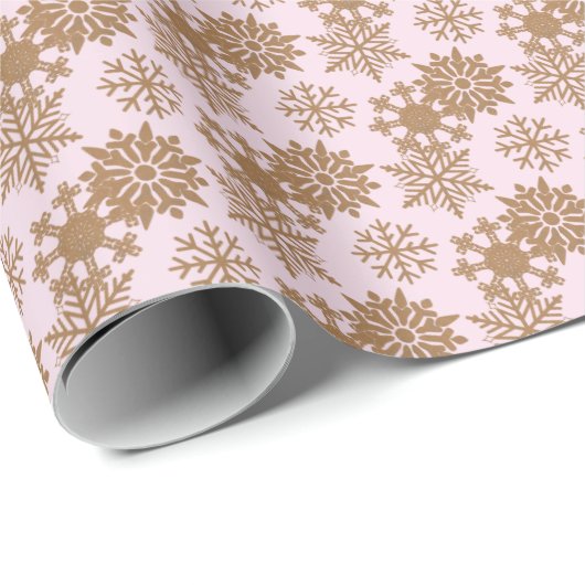 Hellpink| Rustikales Schneeflockenpapier Geschenkpapier (Rolleneckpunkt)