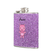 Hellpurpurner Glitter des Nameschweins Flachmann (Links)