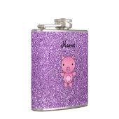 Hellpurpurner Glitter des Nameschweins Flachmann (Rechts)