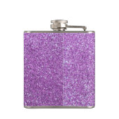 Hellpurpurner Glitter des Nameschweins Flachmann (Rückseite)