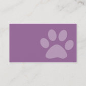 Hellpurpurnes Tatzen-Druck-Haustier-sitzende Visitenkarte (Rückseite)